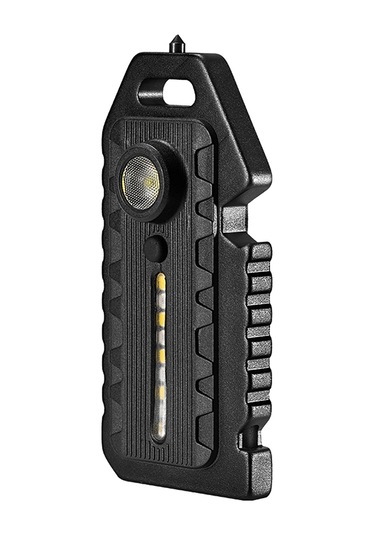 Geeksen Mini Led El Feneri Anahtarlık Işık Su Geçirmez Şarj Edilebilir Çok İşlevli Düdük El Feneri Siyah