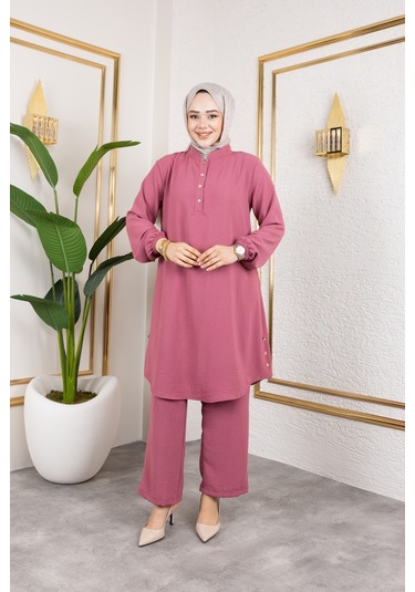 Aerobin Kumaş İkili Takım - Gül Kurusu / T0109 Gül Kurusu Çok Renkli