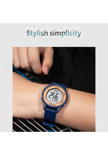 Xindoker Skmeı 1758 Spor Akıllı Saat - 100m Su Geçirmez, Kronometre, Alarm, Gösterge Işığı, Gün/ Tarih, Unisex, Lacivert Çok Renkli