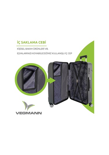 Vegmann Vela Antrasit 2'li Valiz Seti Orta Boy ,kabin Boy Antrasit