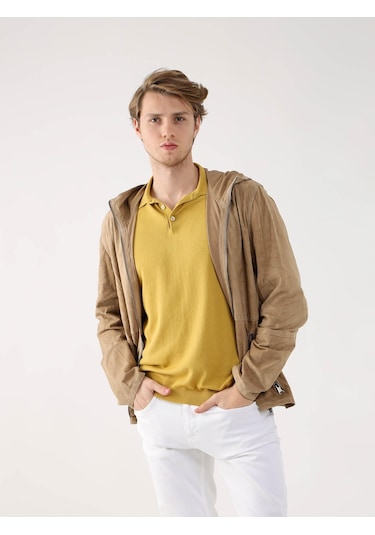 Dufy Bej Erkek Regular Fit Kapüşonlu Mont - 96319 Bej