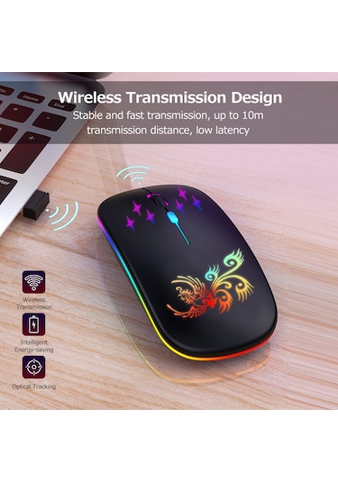 Lemestar Optik Kablosuz Sessiz Fare - 2.4g+bt3.0+bt5.2 Üç Mod, Ergonomik Tasarım, 500mah Şarj Edilebilir Pil, Beyaz Optik