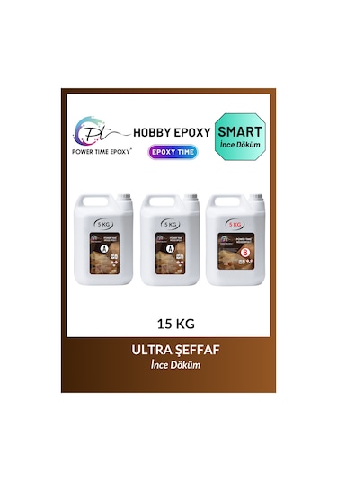 15 Kg Wood Epoxy Smart/ Sehpa, Masa, Aksesuar Için Şeffaf Epoksi Reçine Ince Döküm