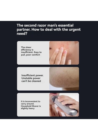 Xıaomı Showsee Turbo Elektrikli Tıraş Makinesi Ikiz Bıçak Kuru Islak Jilet Sakal Düzeltici Kesici Typec Şarj Edilebilir Erkek Jilet Makinesi
