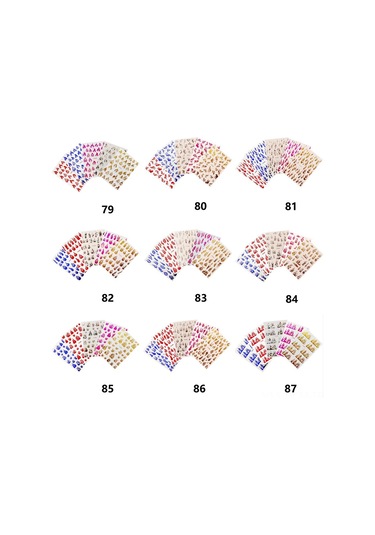 Qingmipy Alev Desenli Parlak Folyo Tırnak Sticker Seti - 5 Adet Dıy Tırnak Dekorasyonu 86