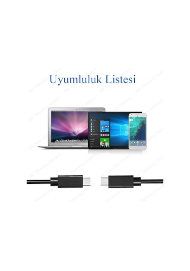 1 Metre Type-C To Type-C 3A Hızlı Data/Şarj Kablosu