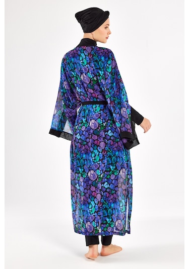Adasea Uv Korumalı Mayo Üzerine Tek Pareo Kimono 1711 Mor Mor