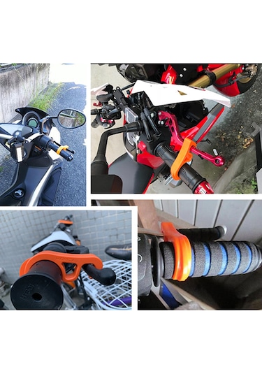 Yaozixa Bisiklet Ve Motosiklet İçin Sabit Park Fren Kilit Kancası - Eğik Yollarda Sabit Durumu Sağlar - Hafif Ve Dayanıklı Turuncu Pp Plastik Turuncu