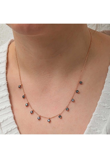 Artsmagazinmücevher Gümüş Mistik Topaz Taşlı Rose Şans Kadın Kolye