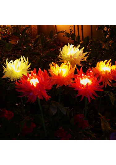 Dofolink Otomatik Aydınlatma Sarı Gül Şekilli Güneş Enerjili Bahçe Lambası - Ip44 Su Geçirmez, Kolay Kurulum Sarı