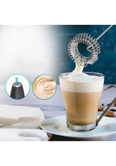 Lattes İçin El Sütü Çavret Ve Köpük Makinesi - Çırpma Mikseri, Kahve İçin Mini Köpek, Matcha, Sıcak Çikolata Kahverengi Kahverengi