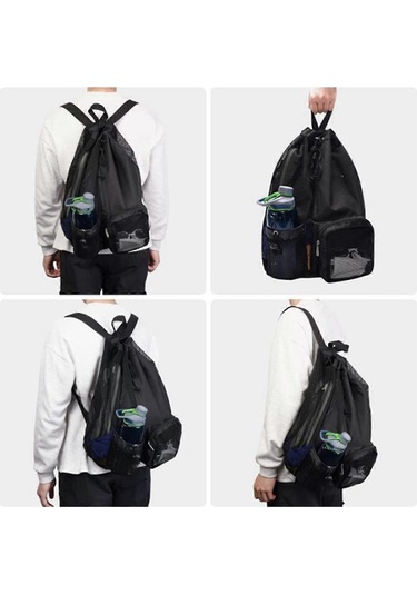 Yüzme, Spor Salonu, Havuz, Antrenman Ekipmanları Ve Sporlar İçin Fileli Bağcıklı Sırt Çantası Diğer