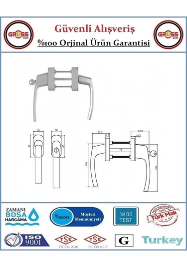 Pimapen Pencere Ve Balkon Kapı Kolu - Anahtarlı Kilitli - İkili