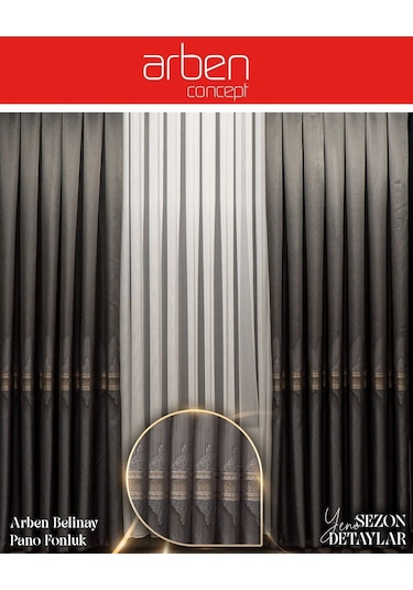 Arben Concept Belinay Pano Fon Perde / Ölçünüze Özel Dikim Siyah