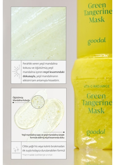 Yeşil Mandalina Özlü, Leke Karşıtı Nemlendirici Maske Goodal Green Tangerine Vita C Wash Off Mask