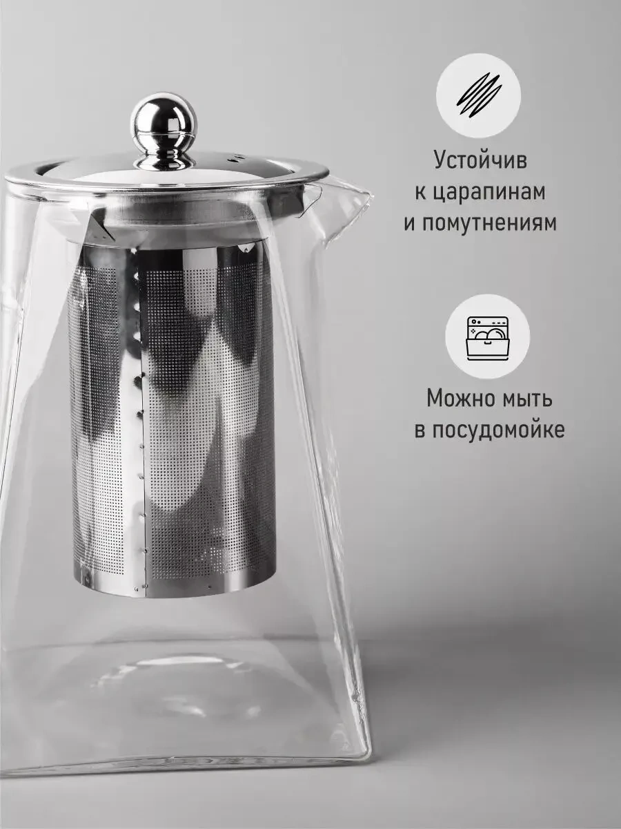 Glasshouse 950 Ml'lik Demlikli Süzgeçli Çaydanlık 253919599 Beyaz