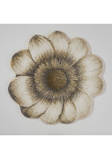 Magnolia Bath Mat, Lüks Mimoza Desenli Banyo Halısı Bej
