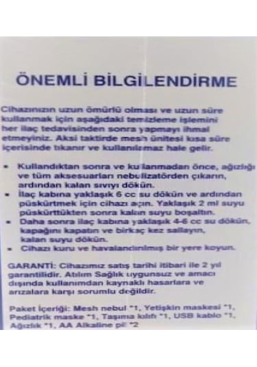 ArtıMed Mesh Nebulizatör UN300