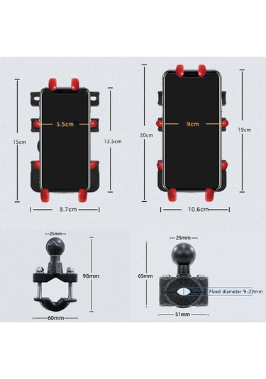 Motosiklet Metal Navigasyon Cep Telefonu Braketi, Stil: Dikiz Aynası Kurulumu Hırsızlığa Karşı Diğer