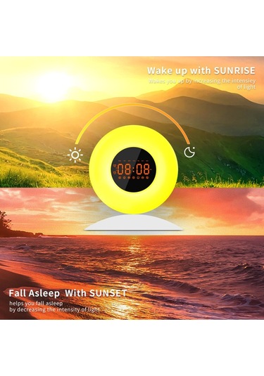 Cbtx Gün Doğumu Gün Batımı Zaman Göstergesi İle Uyandırma Işığı Çalar Saat Fm İle Gece Işığı - Ab Tak