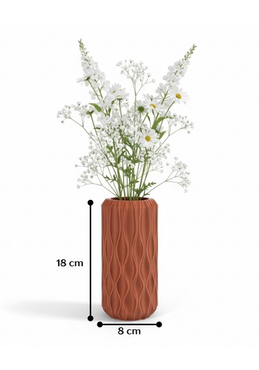 Elana Design Winy Vazo - Modern Tasarımlı Şık Çiçek Vazosu Kiremit