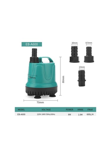 Pazly 8w Dalgıç Pompa Akvaryum Su Pompası Çeşmesi Su Motoru