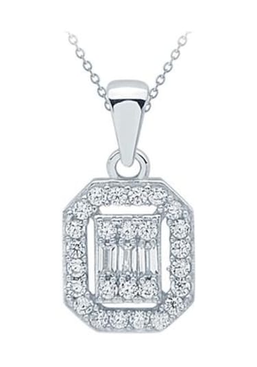 Gülaylar Diamond Line Beyaz Altın 8 Ayar Baget Taşlı Kolye