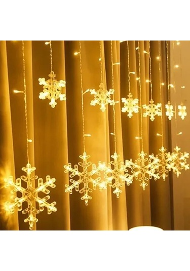 3 Metre Saçaklı Kar Tanesi Perde Led Gün Işığı