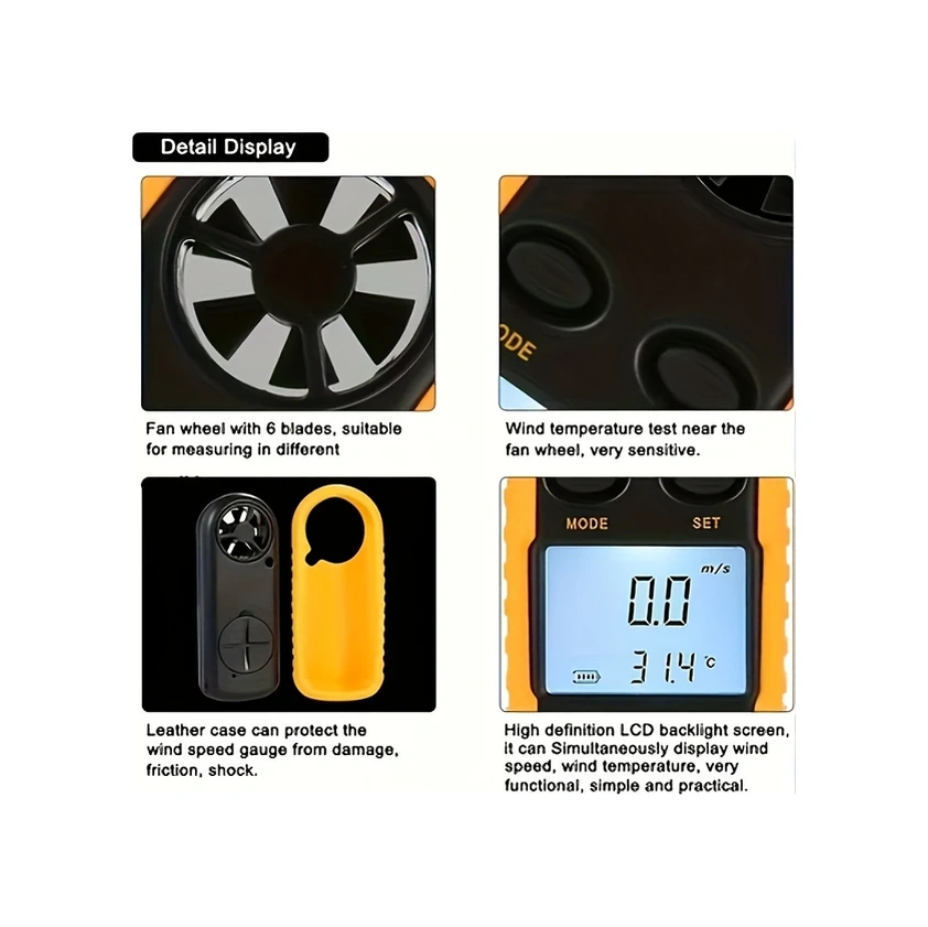 Willowhaven Gm816 Dijital Anemometre, Endüstriyel Rüzgör Hızı Ve Sıcaklık Ölçer