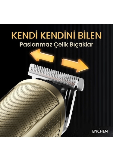 Enchen Beardo 3 Gold Çok Fonksiyonlu Tüm Vücut İçin Uygun Şarjlı Saç Ve Tıraş Makinesi