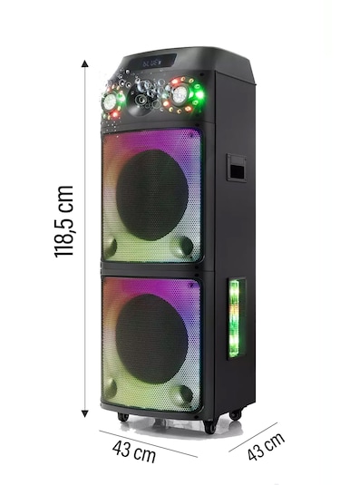 Büyük Boy Bluetooth Hoparlör Speaker 12"x2 100w Woofer