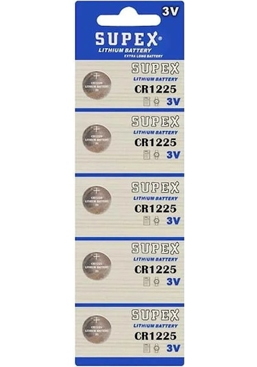 Supex Cr1225 3 Volt Lityum Pil 5'li Paket
