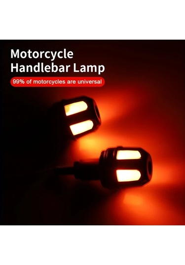 Willowhaven 2 Adet Amber Evrensel Motosiklet Gidon Lambası Parlak Led Off-road Aydınlatma