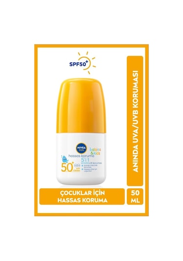 Nivea Sun Bebekler için Hassas Koruma Güneş Koruyucu Spf50 Roll-on 50 ML