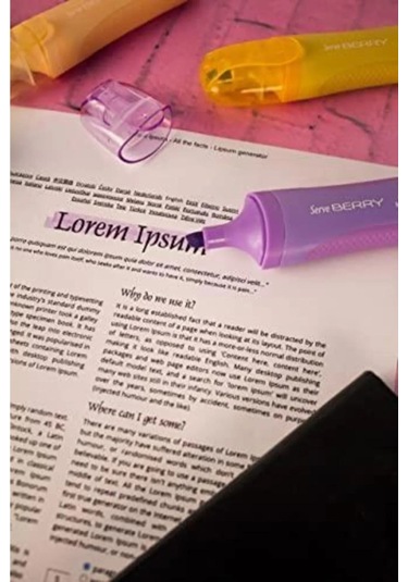 Berry Fosforlu Kalem Pastel Pembe Pembe