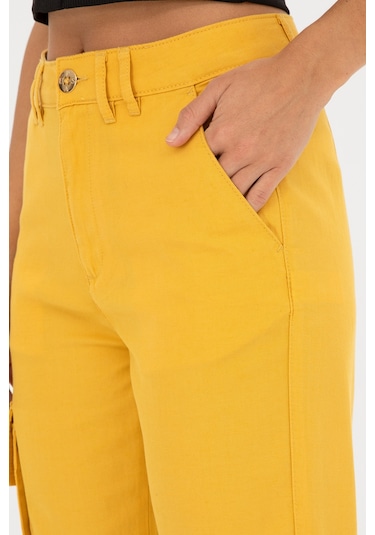 U.S. Polo Assn. Kadın Safran Kanvas Toothpick Fit Pantolon 50282581-VR043