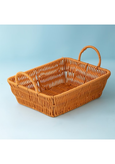 Porsima 301d 3lü Düzenleyici Dikdörtgen Hasır Sepet Seti Ekmeklik