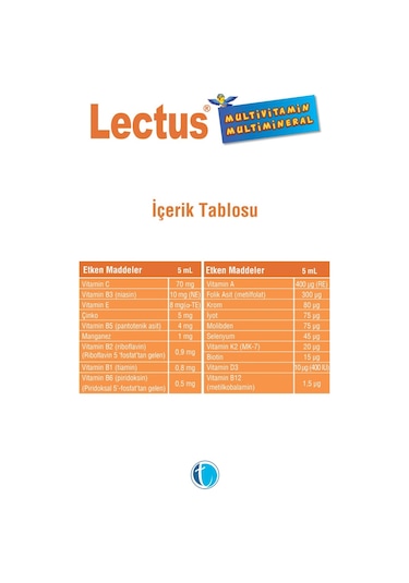 Lectus Multivitamin Multimineral Şurup 200 ML