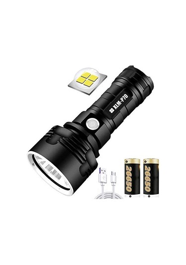 Neevoyu P70 Süper Parlak Şarj Edilebilir Su Geçirmez El Feneri - 26650 Pil Ve Usb Kablolu Çok Renkli