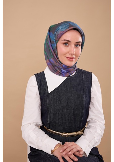 Silk Home Twill İpek Eşarp 11480-77 Füme, Patina, Bebe Mavi, Saks,yeşil