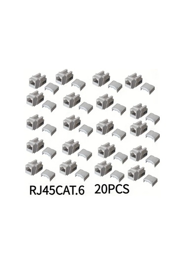 Xuweiwei 20 Adet Cat6 Ethernet Duvar Plakası Rj45 Ağ Bağlantı Elemanı 10gbps Hızlı Kolay Kurulum Ev Ofis İnternet