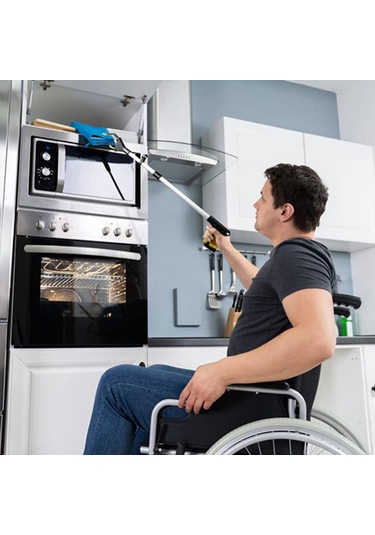 Dofolink Sarı Çekirdekli Katlanabilir Uzatılabilir Toplama Aracı - Ergonomik Tutucu, 360 Döner, Manyetik Uçlar, Yetişme Mesafesi 82cm Siyah