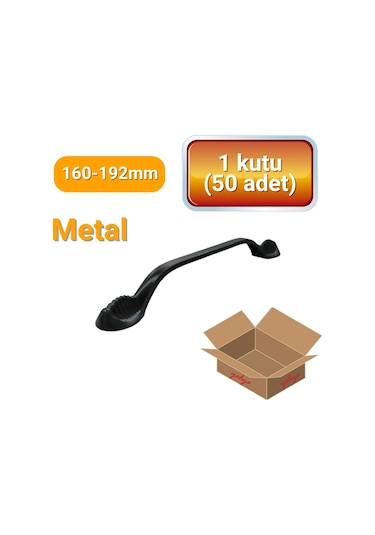 50 Adet Aras Mat Siyah Metal Mobilya Kulpu 160mm - 192mm Mat Siyah