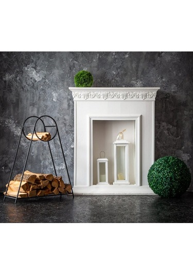 Soba Yanı Odunluk Metal Şömine Odunluğu Siyah