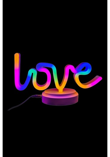 Büro Ev Ofis Hediyesi İçin Usb Pilli Neon Işıklı Love Yazılı Masaüstü Gece Lambası Diğer
