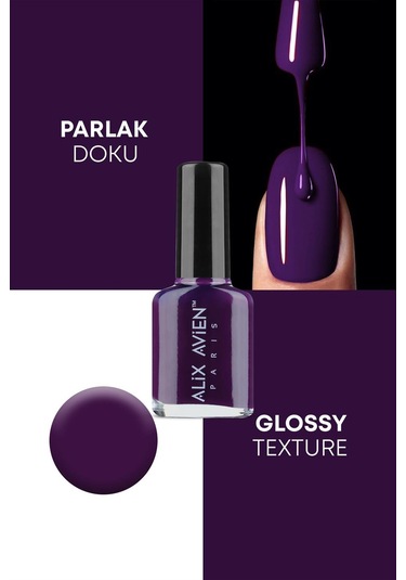 Alix Avien Mor Oje 20 Yüksek Pigmentli Uzun Süreli Kalıcılık Hızlı Kuruma Nail Lacquer 20
