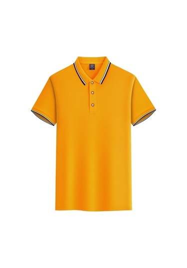 Polo Gömlek İş Kıyafetleri Özel Yazlık Kurumsal İş Kıyafetleri Kısa Kollu Kızıl Sarısı