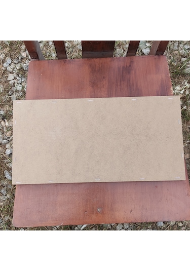 35x15cm Beyaz Ahşap Çerçeveli Pano Camsız - Arkalık Sabit