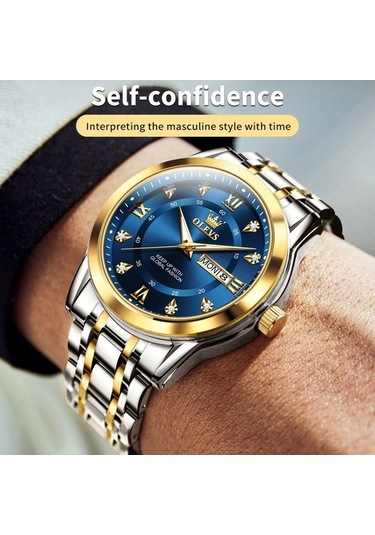 Fastbuy Ölçüsü 5513, Erkek İş Saati, Mavi-altın Renkli, Su Geçirmez, Kuvars, Çok Renkli Çok Renkli