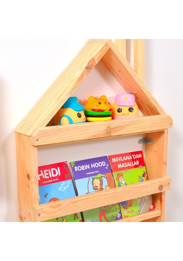 Montessori Çocuk Odası Eğitici Mobilya Kitaplık Raf Duvar Rafı